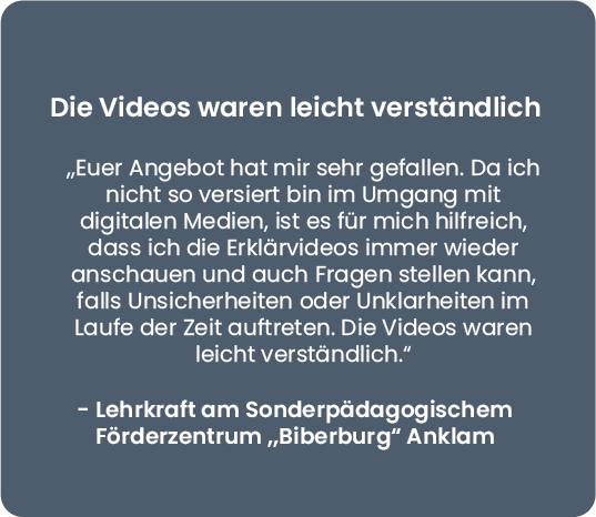 Testimonial - Sonderpädagogisches Förderzentrum „Biberburg" Anklam